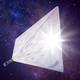 Interpretación artística del satélite, con sus reflectores despegados. Imagen: Mayak